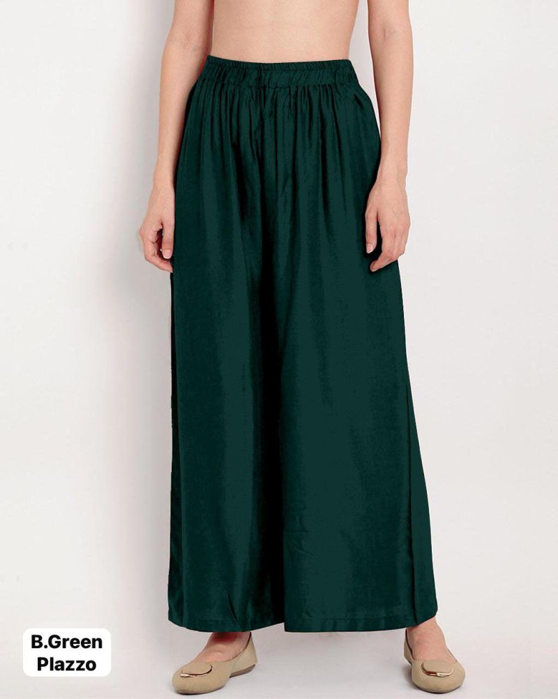 Tew Full Flair Rayon Elastic Waist Plazzo Bottom